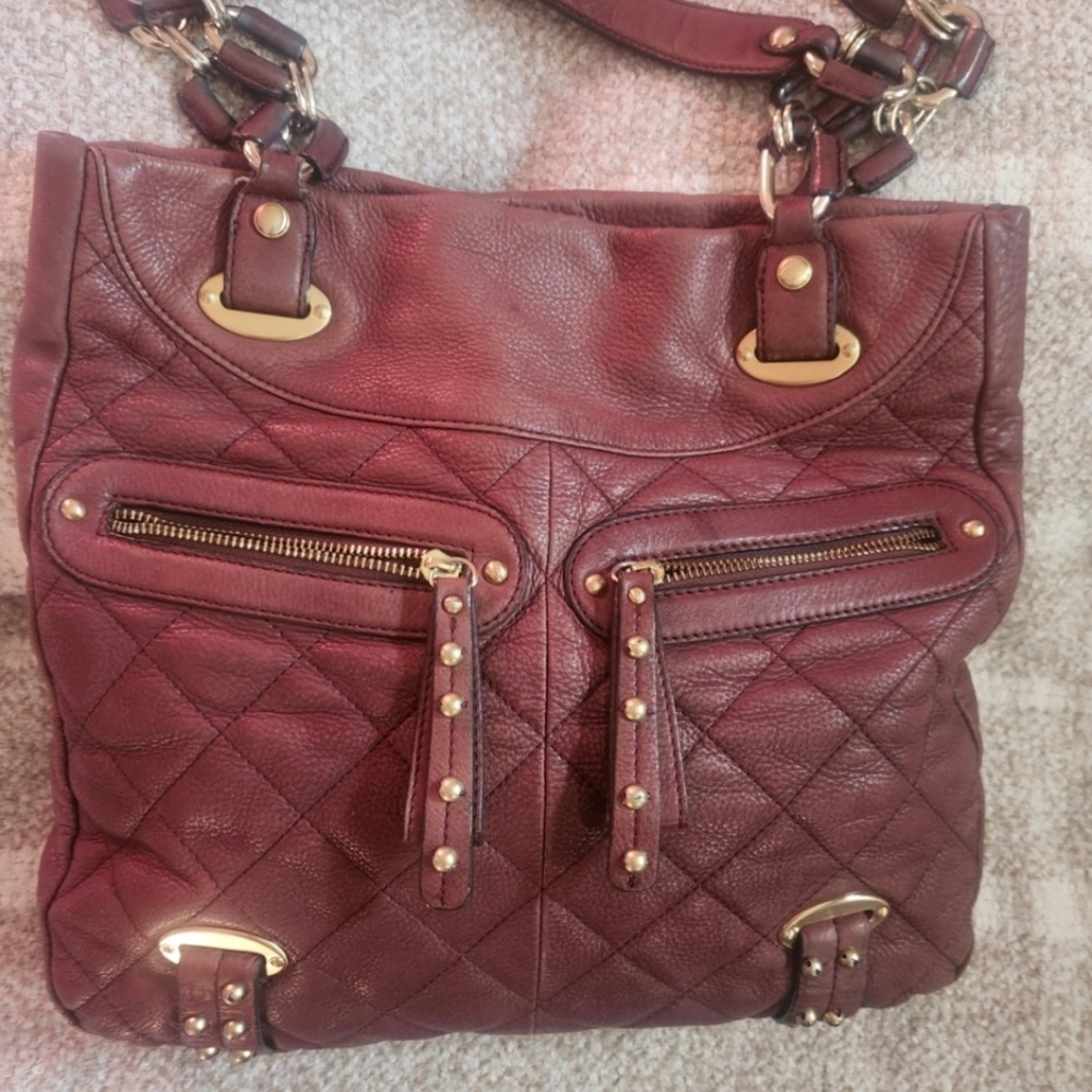 B MAKOSKY Brown Leather Quilted Shoulder Bag with Vintage Appeal